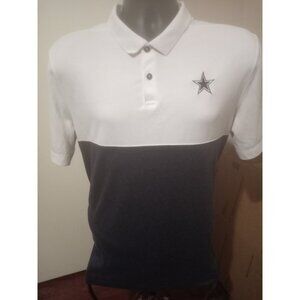 Nike Dallas Cowboys On Field Dri Fit White Blue Polo Shirt Men's Large L NFL
